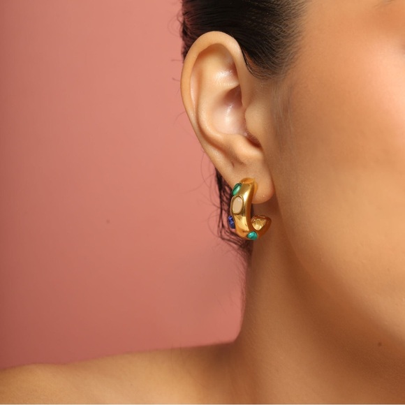 NEW💎18K Gold Plated Hoop Earrings*Chunky Hoop* - Picture 3 of 8